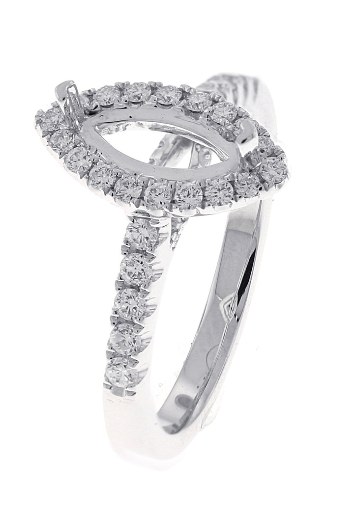 18kt White Gold Diamond Halo Semi Mount