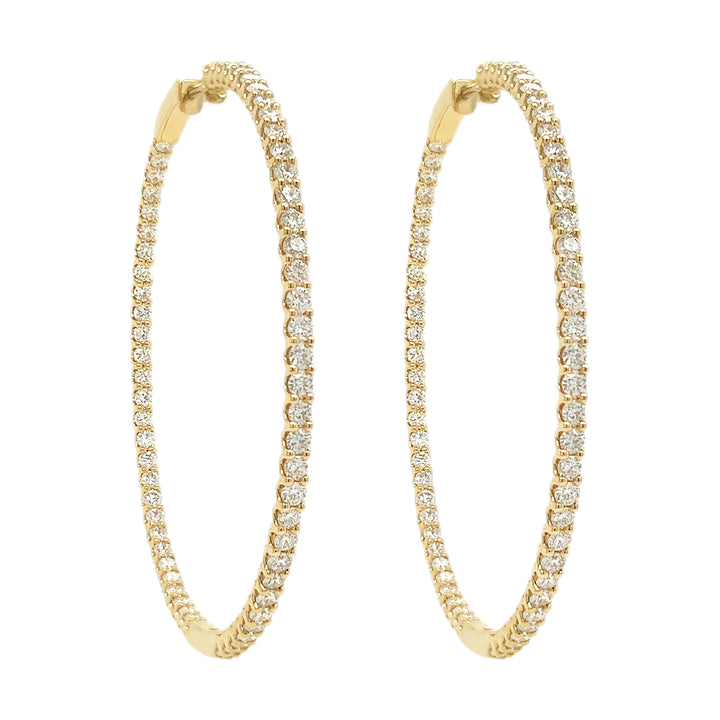 18kt Yellow Gold Diamond Hoops