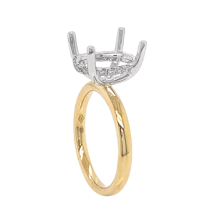 18kt Yellow and White Gold Diamond Semi-mount