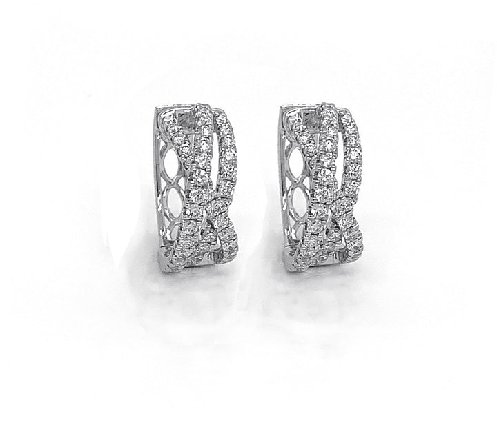 18kt White Gold Diamond Huggie Earrings