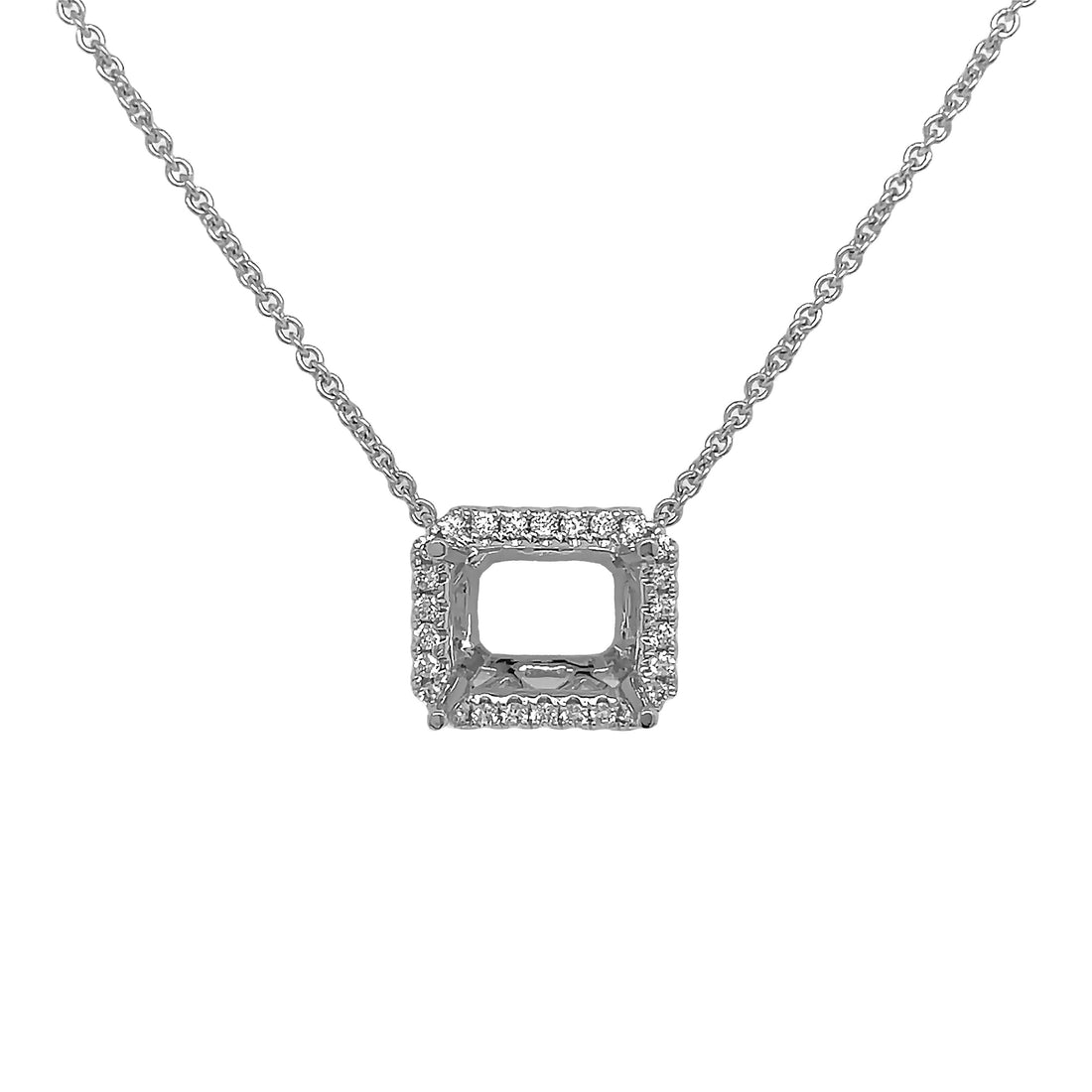 18kt White Gold Diamond Pendant Mounting