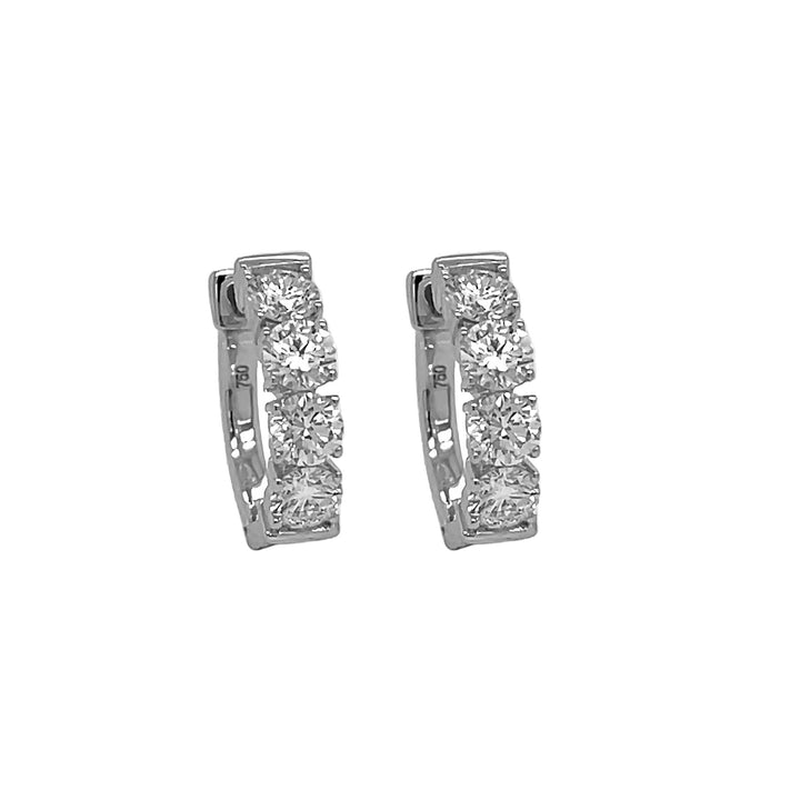 18kt White Gold Diamond Huggie Earrings