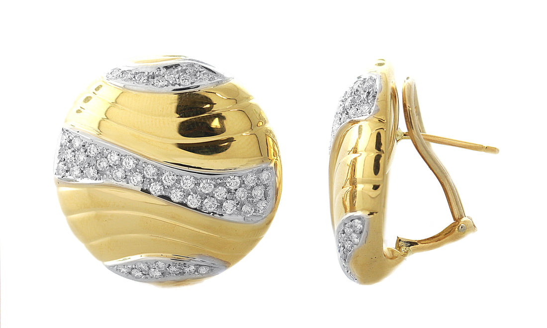 18kt White and Yellow Gold Diamond Earrings