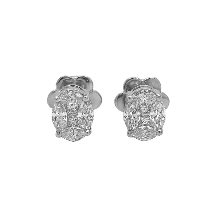 18kt White Gold Diamond Earrings