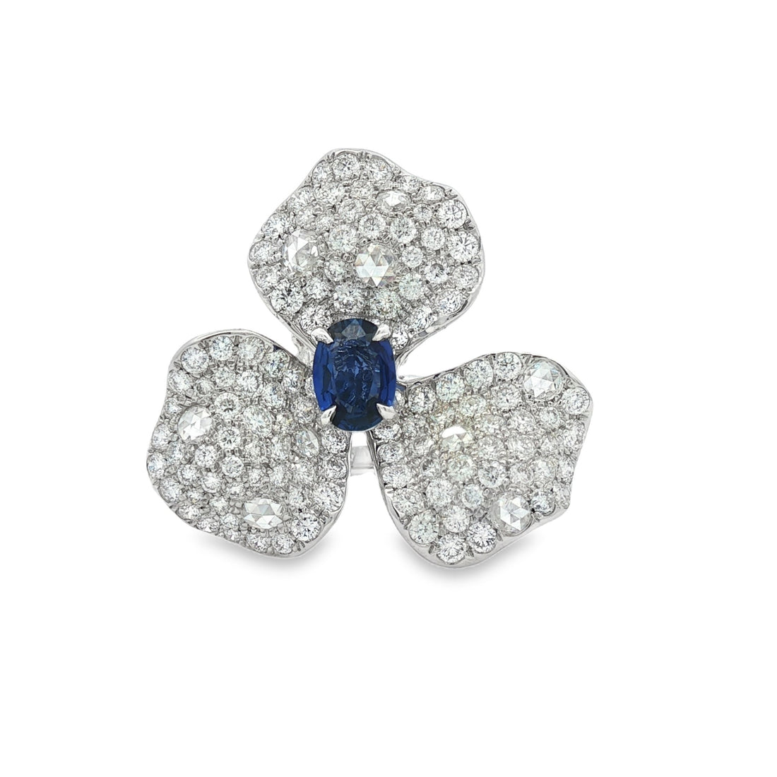 18kt White Gold Diamond And Sapphire Ring