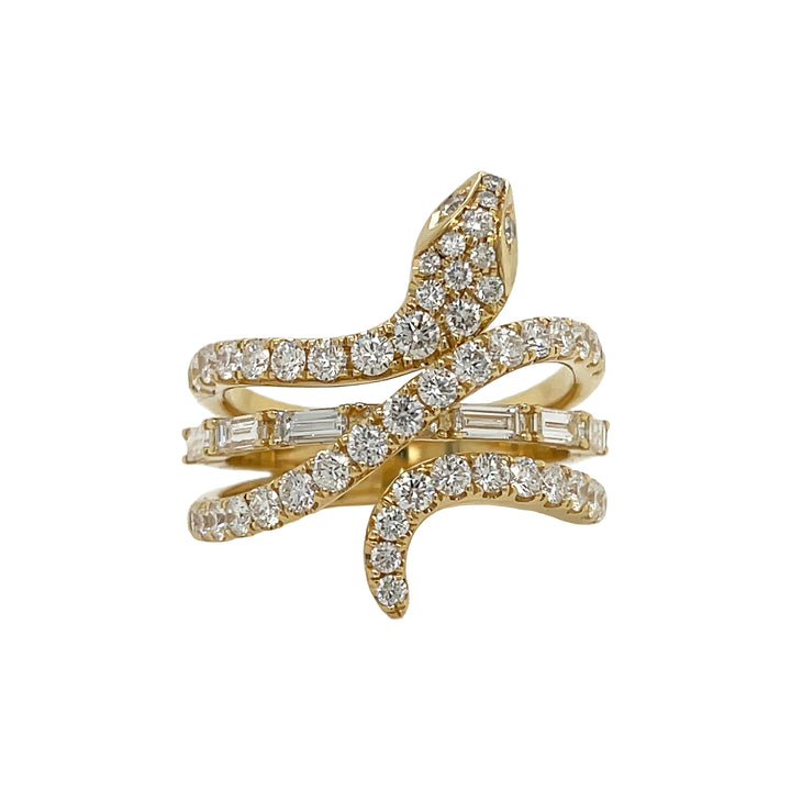 18kt Yellow Gold Diamond Serpent Ring
