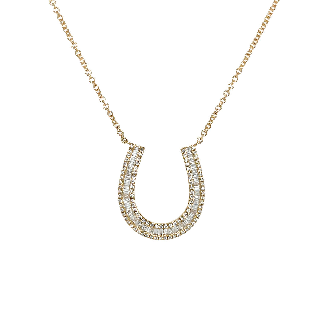 18kt Yellow Gold Diamond Horse-shoe Pendant