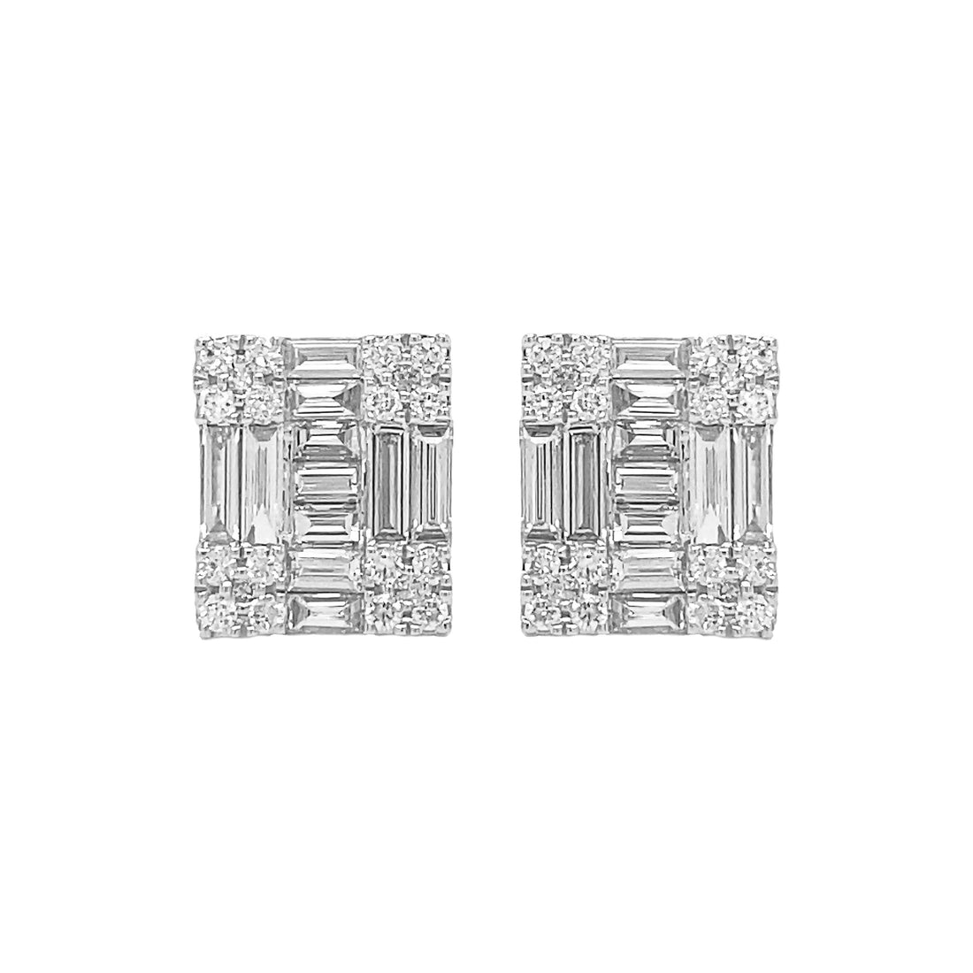 18kt White Gold Diamond Earrings