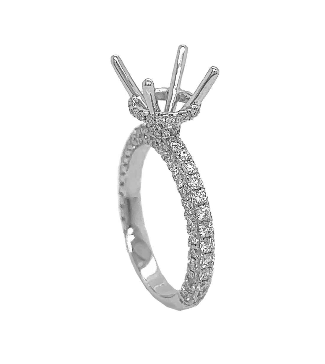18kt White Gold Diamond Semi Mount