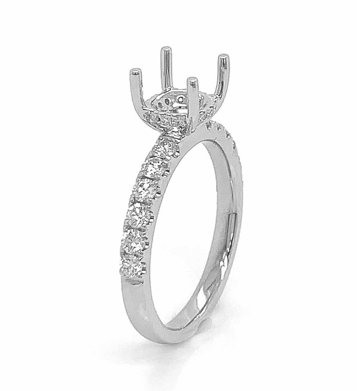 18kt White Gold Diamond Semi Mount