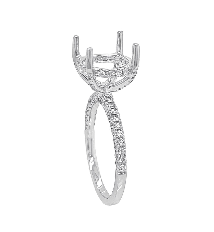 18kt White Gold Diamond Semi Mount