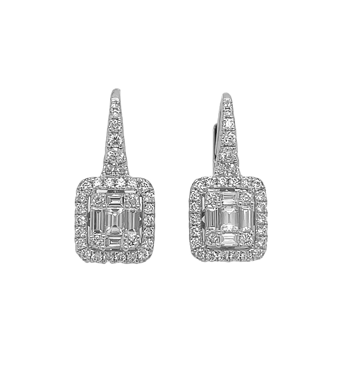 18kt White Gold Diamond Earrings