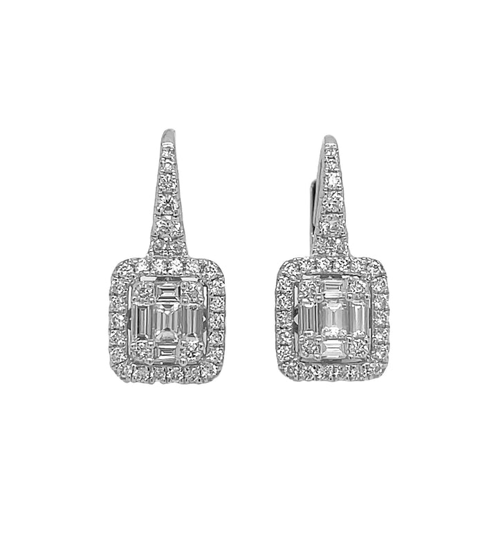 18kt White Gold Diamond Earrings
