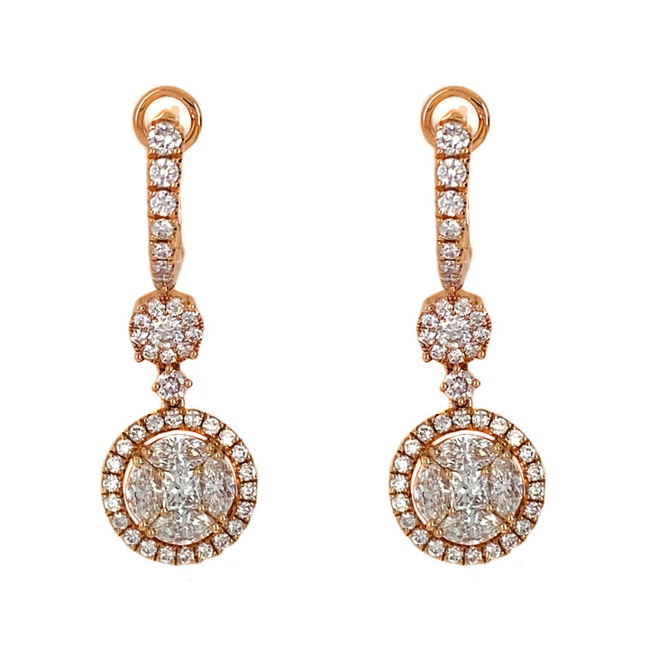 18kt Rose Gold Diamond Earrings