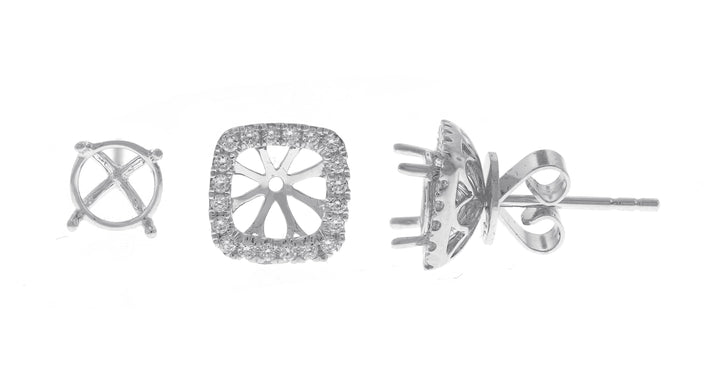 18kt White Gold Diamond Earring Jackets