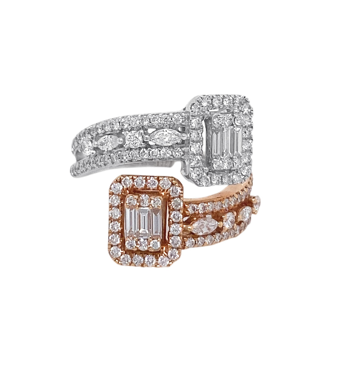 18kt White And Rose Gold Diamond Ring