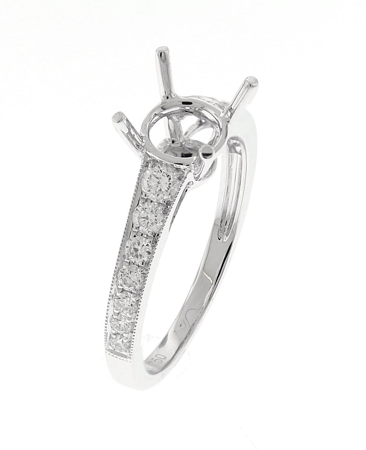 18kt White Gold Diamond Semi Mount