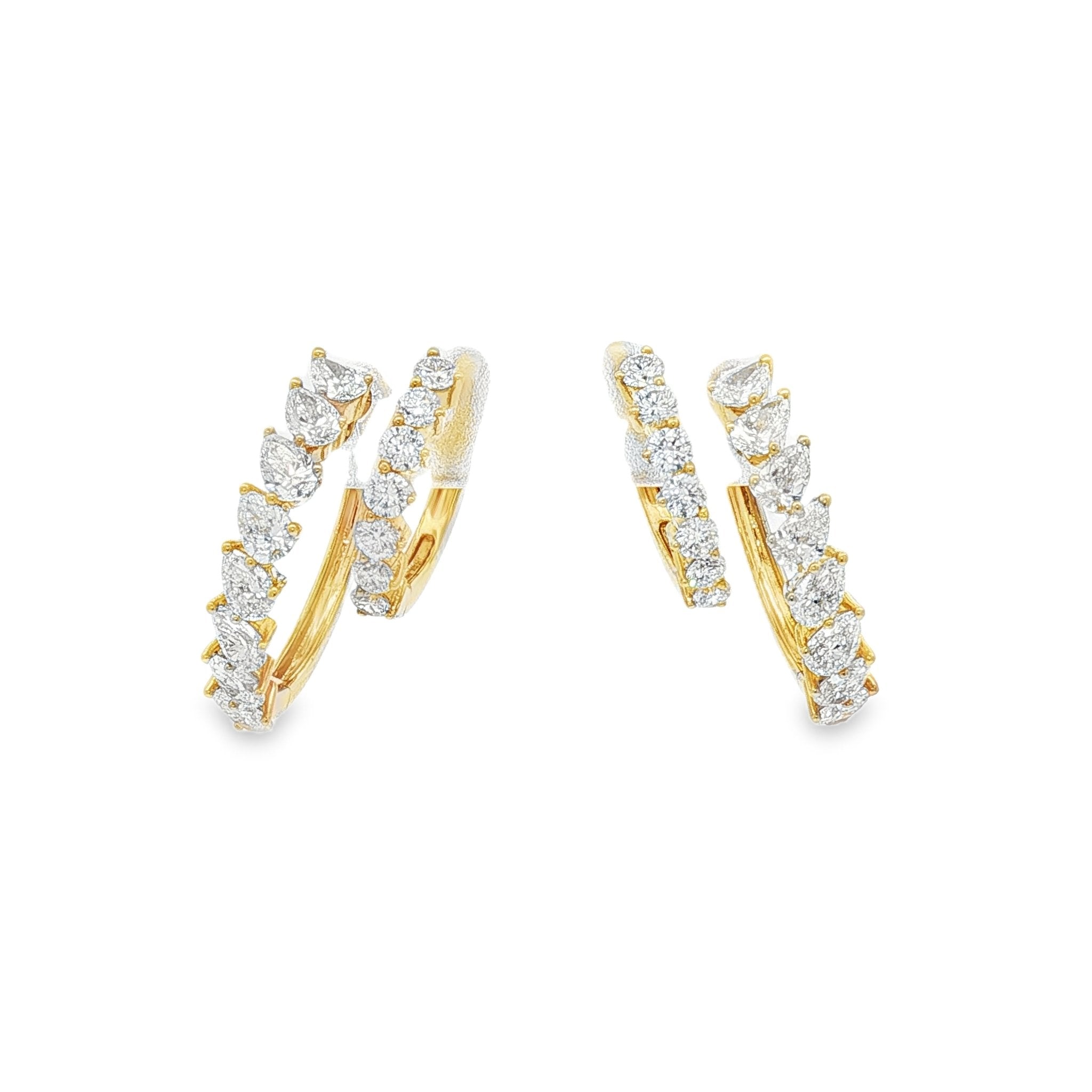 18kt Yellow Gold Diamond Hoops
