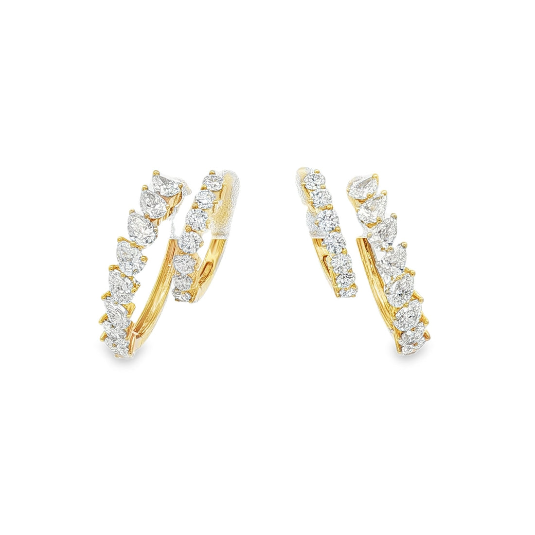 18kt Yellow Gold Diamond Hoops