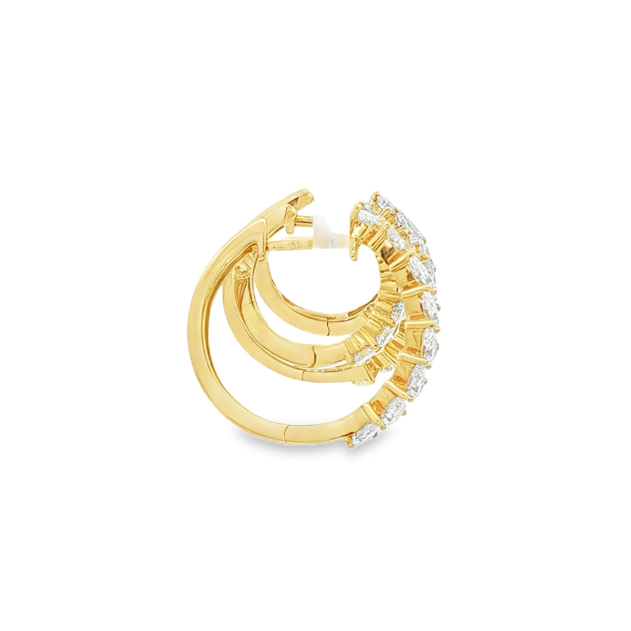 18kt Yellow Gold Diamond Hoops
