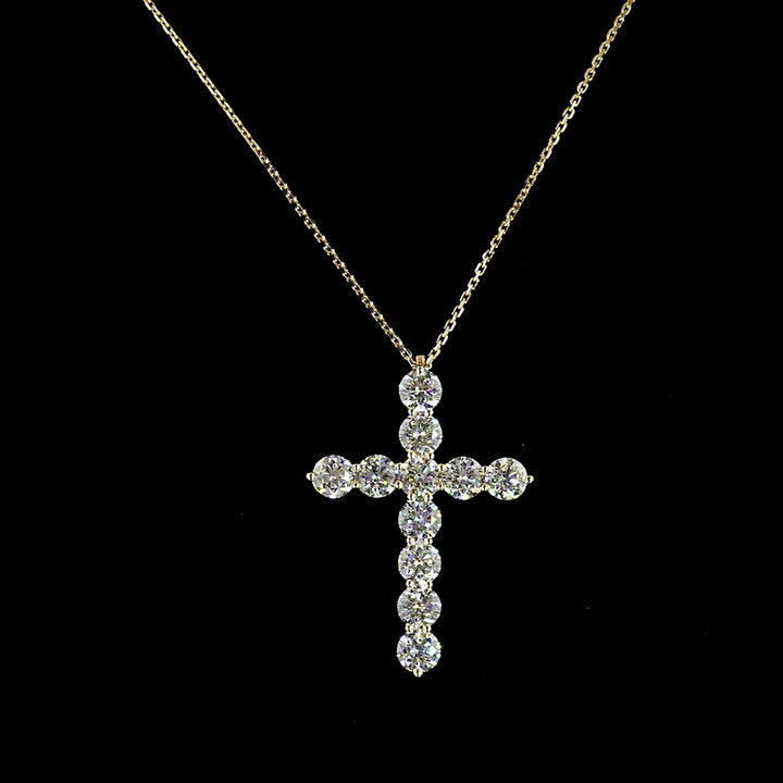 14kt Yellow Gold Lab Diamond Cross Pendant