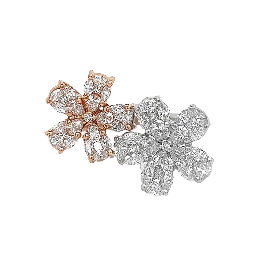 18kt White And Rose Gold Diamond Ring