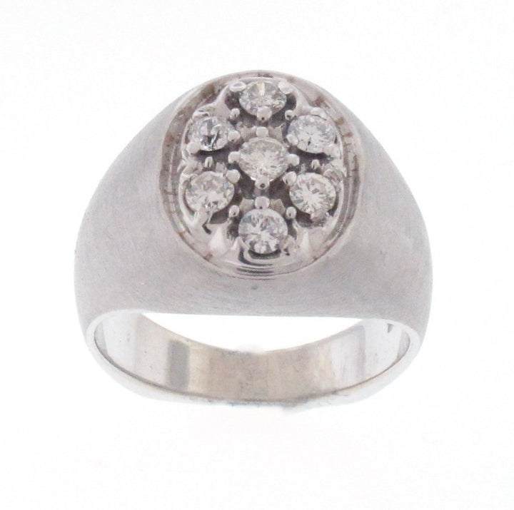 14kt White Gold Diamond Men`s Ring