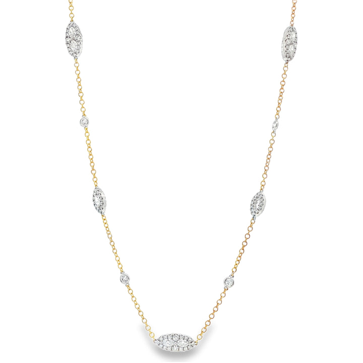 18kt Yellow And White Gold Diamonds-By-The-Inch Necklace