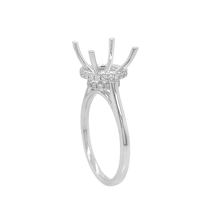 18kt White Gold Diamond Semi-mount