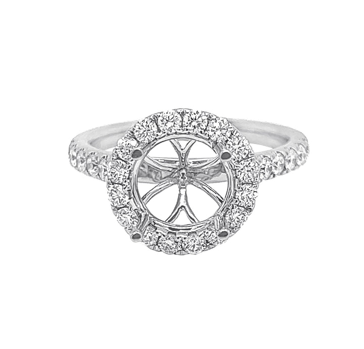 18kt White Gold Diamond Semi Mount