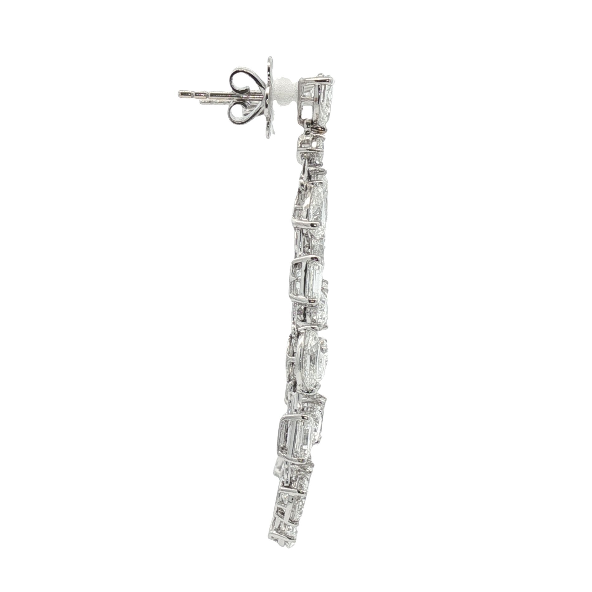 18kt White Gold Lab Diamond Dangling Earrings