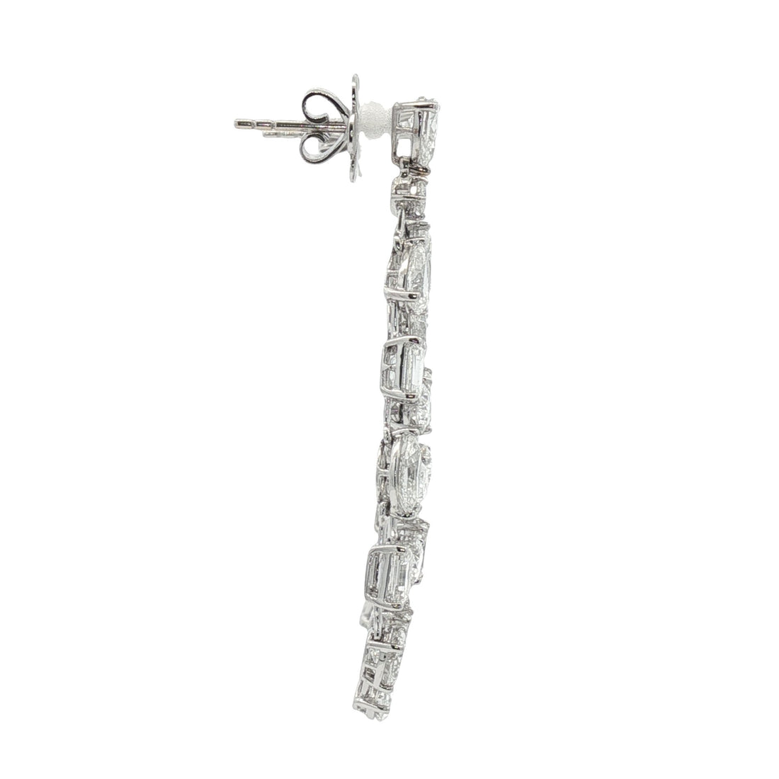 18kt White Gold Lab Diamond Dangling Earrings