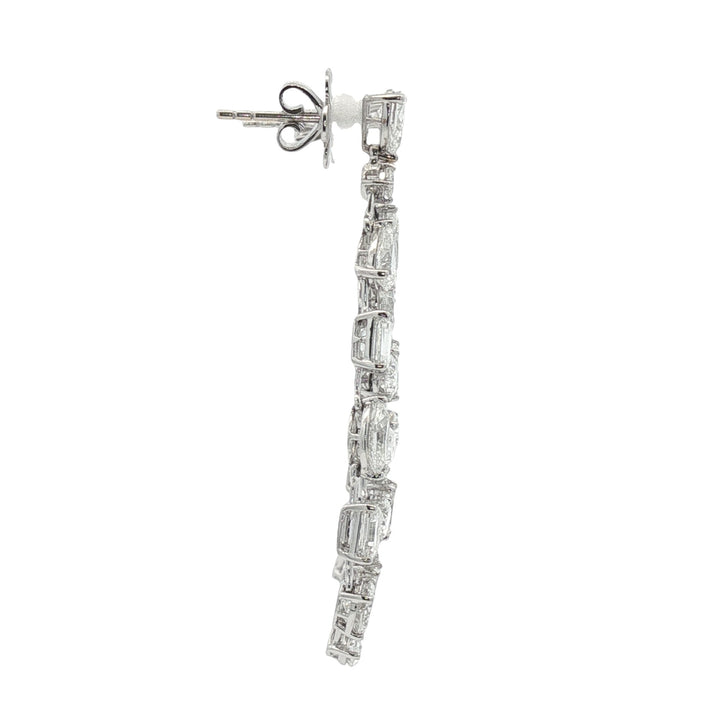 18kt White Gold Lab Diamond Dangling Earrings