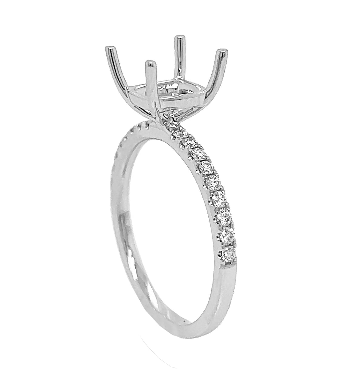 18kt White Gold Diamond Semi Mount
