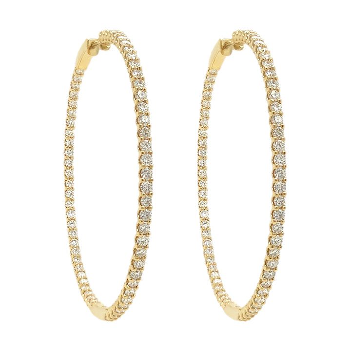 18kt Yellow Gold Diamond Hoops