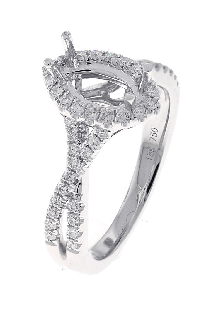 18kt White Gold Diamond Halo Semi Mount