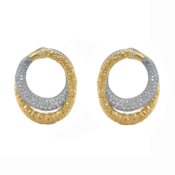 18kt Yellow and White Gold Diamond Earrings