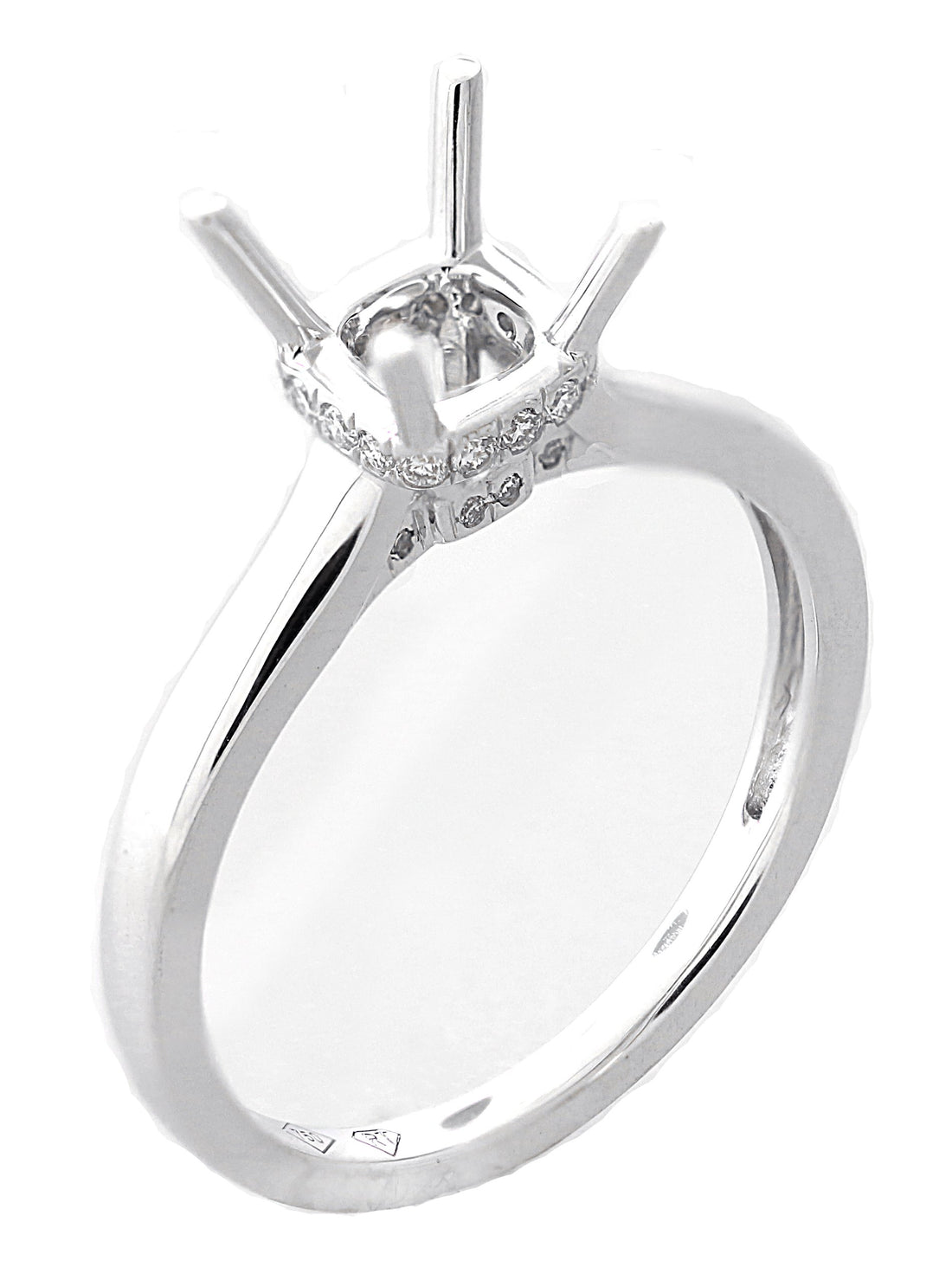 18kt White Gold Diamond Semi Mount