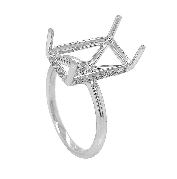 18kt White Gold Diamond Semi Mount