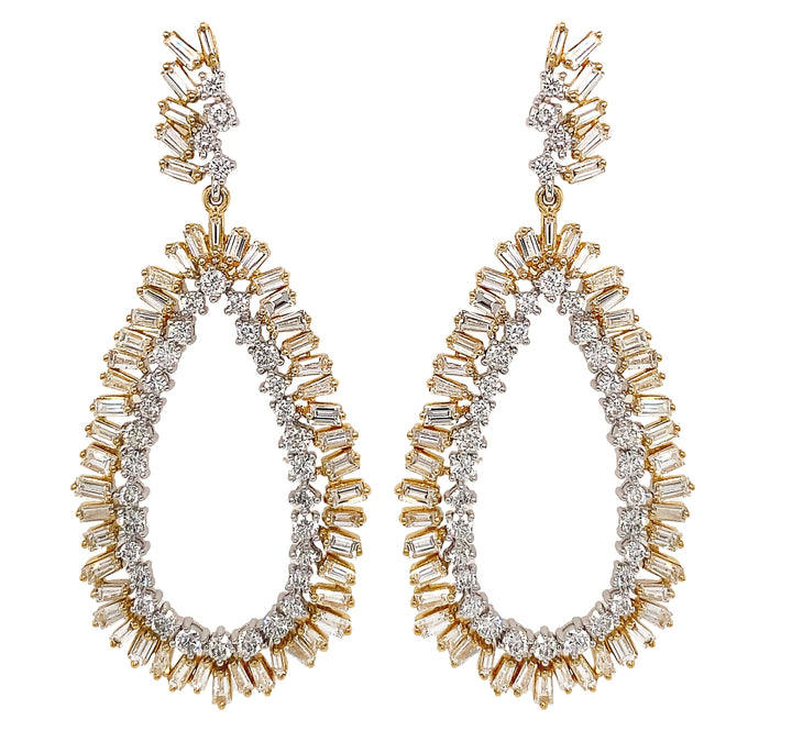 18kt White And Yellow Gold Diamond Earring