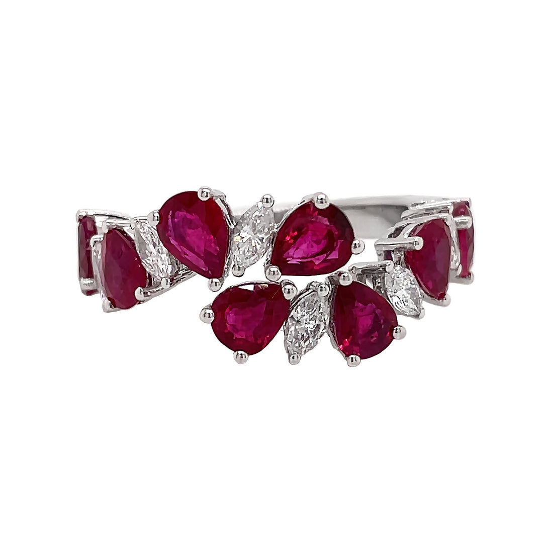 18kt White Gold Diamond And Ruby Ring
