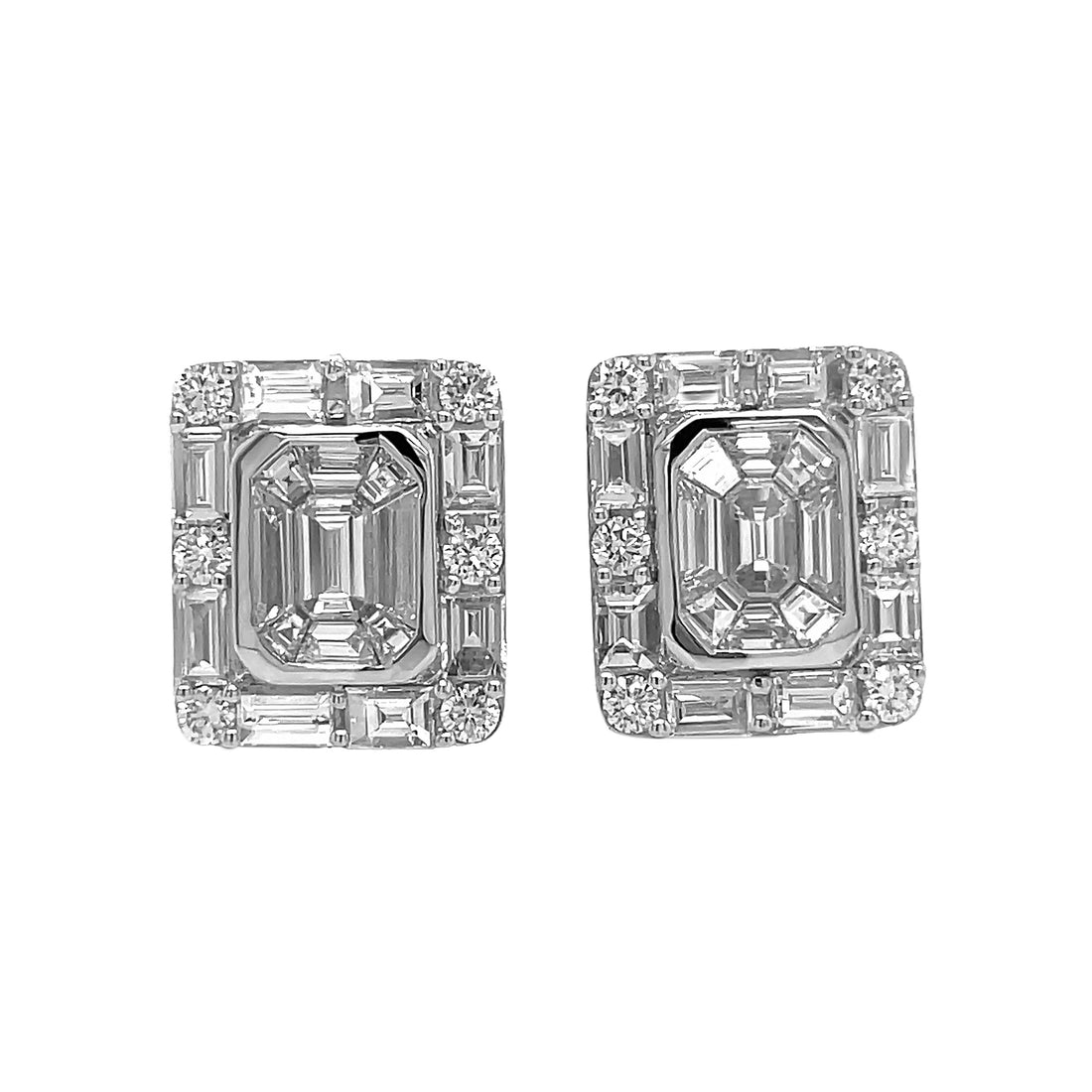 18kt White Gold Diamond Earrings