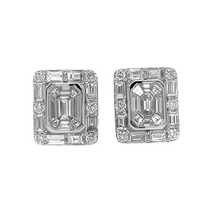 18kt White Gold Diamond Earrings