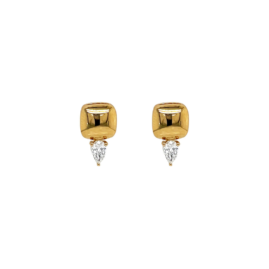 18kt Yellow Gold Diamond Earrings