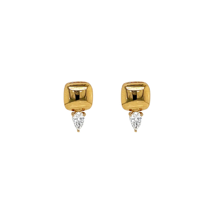 18kt Yellow Gold Diamond Earrings