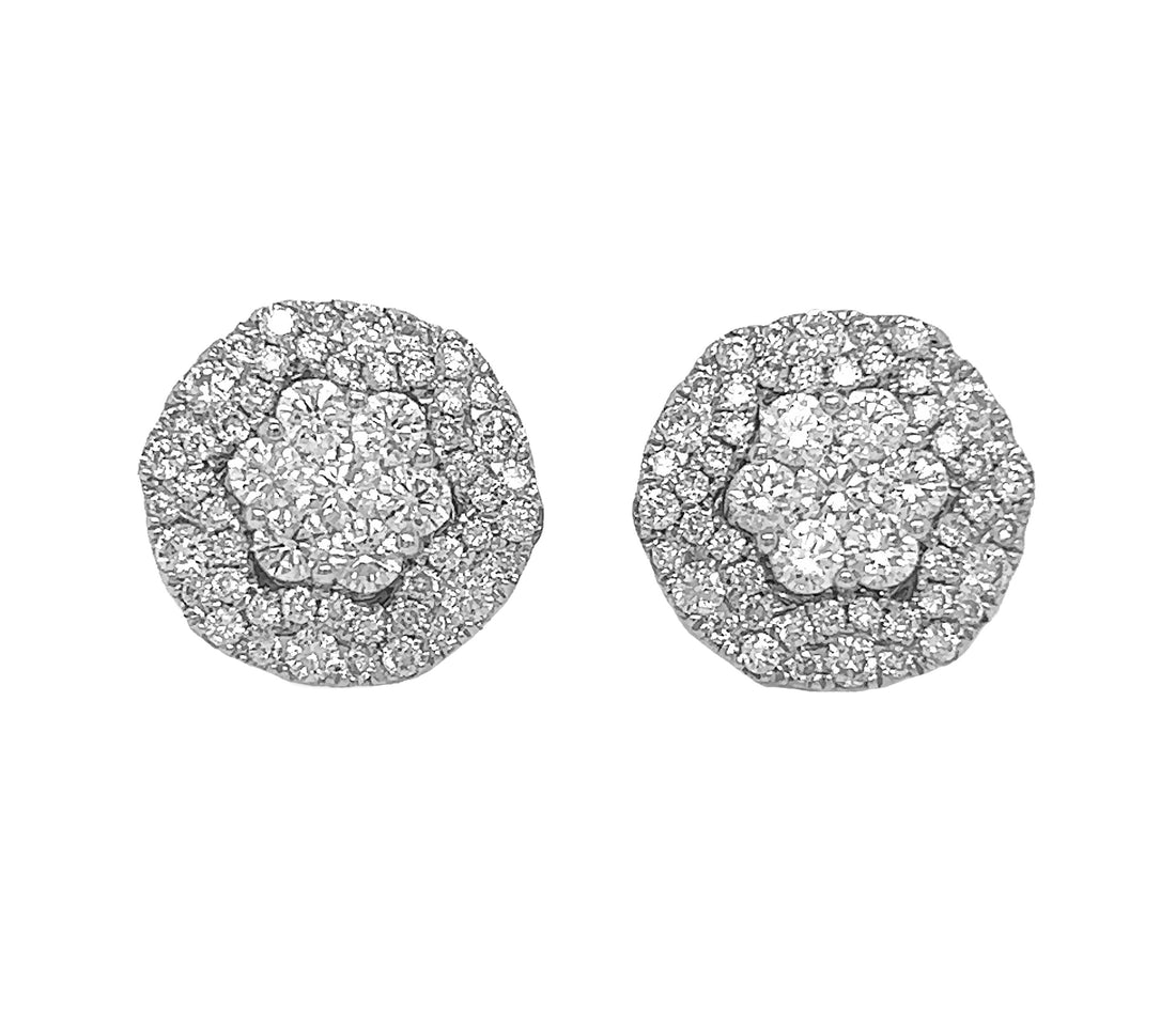18kt White Gold Diamond Earrings