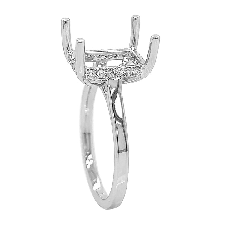 18kt White Gold Diamond Semi Mount