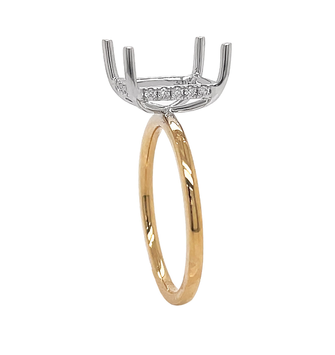 18kt Yellow And White Gold Diamond Semi Mount
