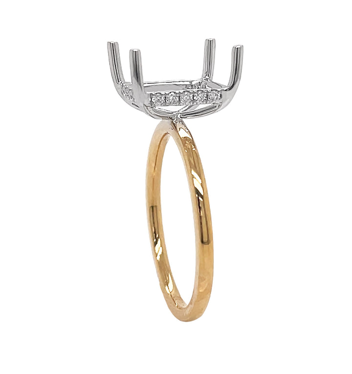 18kt Yellow And White Gold Diamond Semi Mount