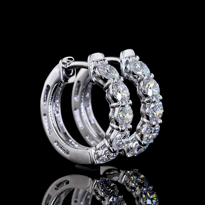 14kt White Gold Lab Diamond Huggie Earring